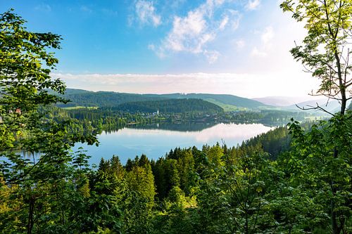Het meer in het ochtendlicht