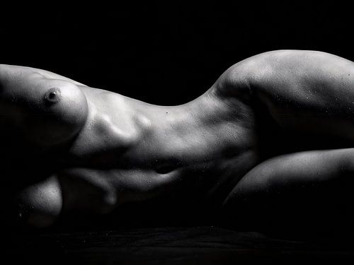 Sculptural Curves – Dramatic Bodyscape Black and White Photography