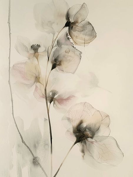 Flowers, Japandi style by Japandi Art Studio