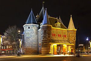 Night view of De Waag in Amsterdam