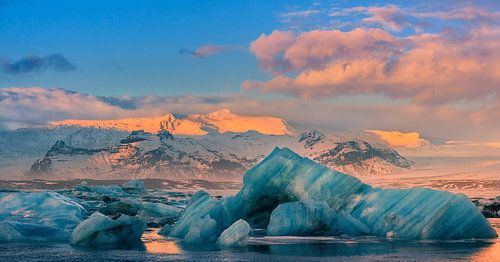 Zonsopkomst Jökulsárlón, IJsland