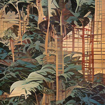 tropisch woud no4-B UKIYO-e van Pia Schneider