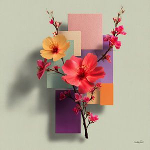 Abstrakt mit Blumen