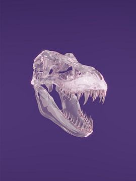 Glazen T-rex  schedel van Tom IJmker
