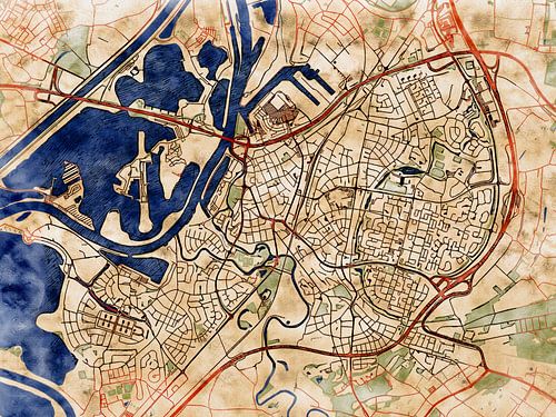 Carte de Roermond avec le style 'Serene Summer'