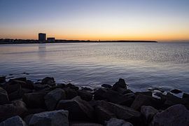 Mole an der Ostseeküste in Warnemünde van Rico Ködder