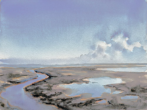 The Wadden Sea, where the tide recedes.