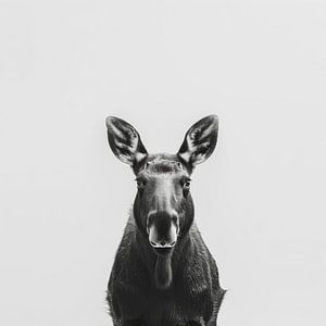Imposanter Elch - Schwarzweißfotografie für Wildnisliebhaber
