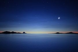 stille nacht met de maan en sterren van Markus Gann