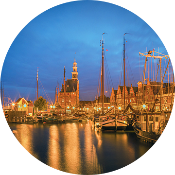 De haven van Hoorn na zonsondergang van Henk Meijer Photography