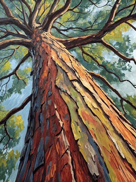 Gros plan sur une écorce d'arbre en style empâté par Artistic
