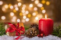 Vrolijk Kerstmis decoratie advent met geschenk