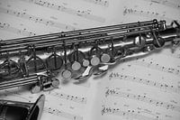 Sax on the music B/W