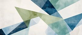 Geometrische Farbspielereien in Blau-Grün von Poster Art Shop