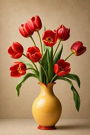 Vase mit Anmutigen Tulpen von Salt Theory