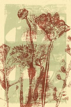 Art botanique minimaliste abstrait et vivant en pastels doux