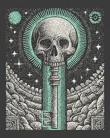 Totenkopf-Schlüssel – Teal Mysticism – Gothic von TuncGK