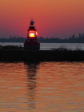 Aalsmeer lampje op het water van Gaby  van der Peijl