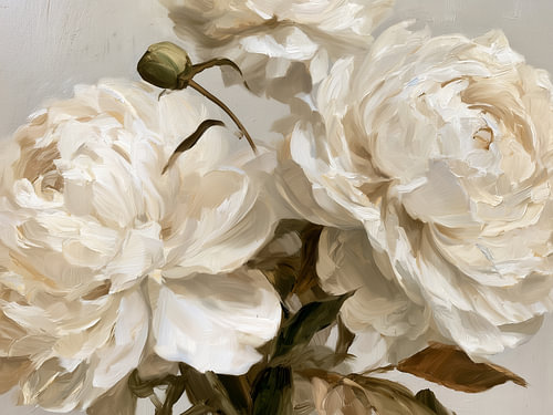 Elegante witte pioenrozen
