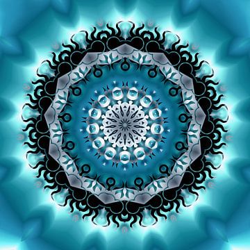 Mandala-blauw van Violetta Honkisz