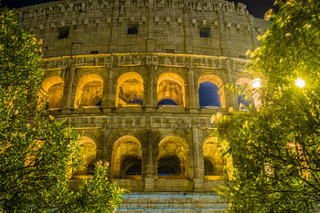 Details of the arches that make up the Gigantic Colosseum in Rome - Italy