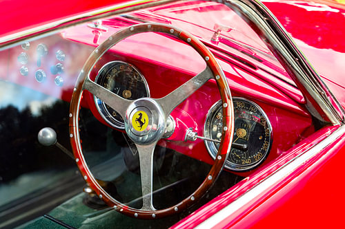 Ferrari 212 Inter Touring Berlinetta klassieke jaren 1950 GT auto dashboard