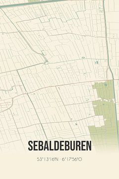 Alte Karte von Sebaldeburen (Groningen) von Rezona