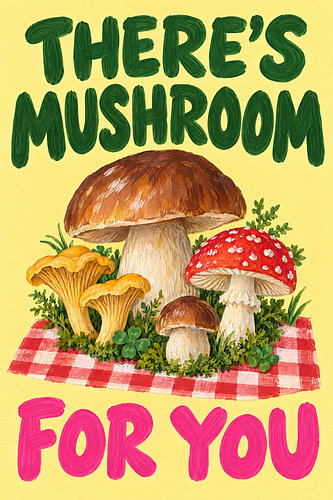 There’'’s Mushroom For You – Mushroom Typography