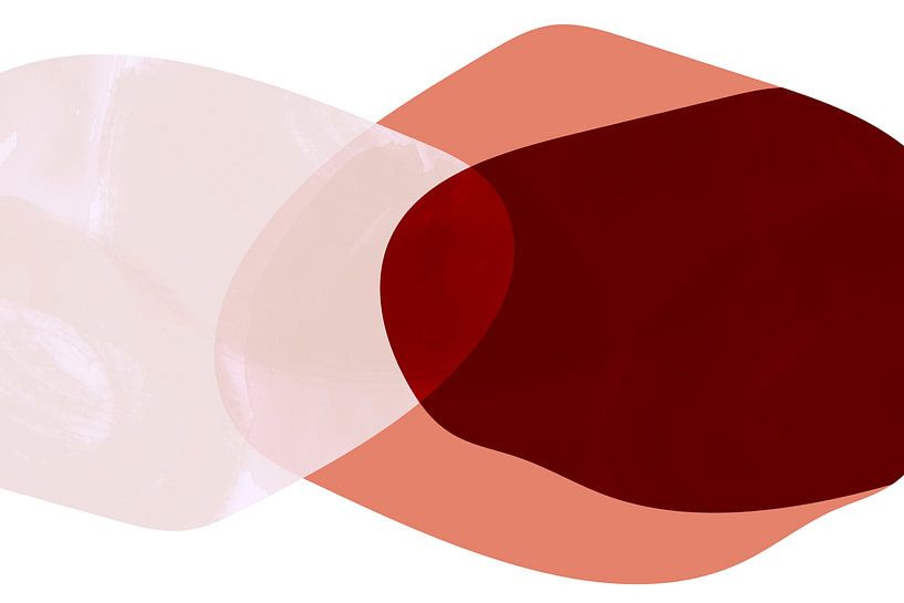 Abstract organic Japandi shapes in warm colours by Mad Dog Art
