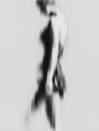 Abstrakte monochrome Silhouettenkomposition von Thea