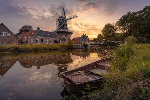 Avondlicht bij de molen van Onderdendam