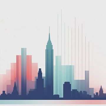 New York en couleurs pastel sur Thea