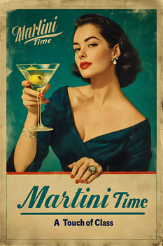 Martini Tijd Retro Bedeltje