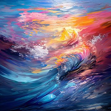 Rythme de l'océan : toile abstraite sur Surreal Media