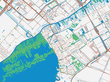Kaart van Aalsmeer in de stijl Urban Ivory van Map Art Studio