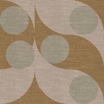 Moderne abstracte retro geometrische vormen in aardetinten: beige, donkergeel, groen van Dina Dankers