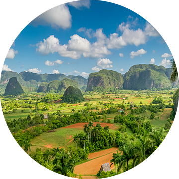 Panorama van de prachtige vallei van Viñales, Cuba