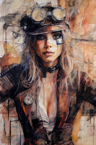Steampunk Pilotin von Silvio Schoisswohl