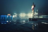 American Motel bei Nacht von Arjen Roos Miniaturansicht