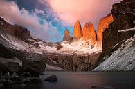 Torres del paine at sunrise by Romy Oomen thumbnail