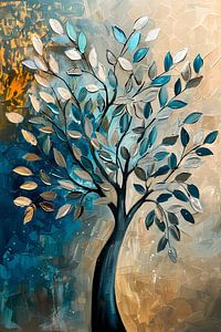 Peinture arbre | Peinture colorée salle de séjour | Abstrait