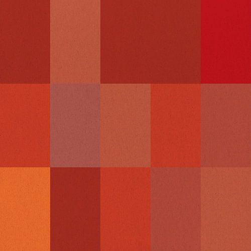 Art abstrait géométrique coloré dans des tons chauds d'orange, de rouge et de marron.
