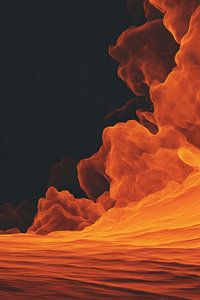 Flammen in Bewegung Feurige Landschaft in abstraktem Glühen