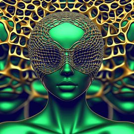 Futuristischer Kopf von Ton Kuijpers