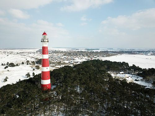 Vuurtoren van Ameland in Winter