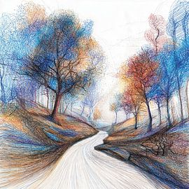 Flüsternder Baumpfad von Nomo.Art