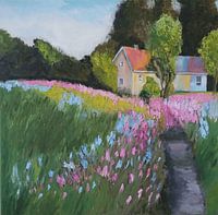 Summer meadow in the village