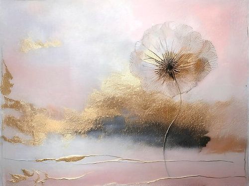 Sereen en dromerig schilderij: uitgebloeide paardenbloem -1