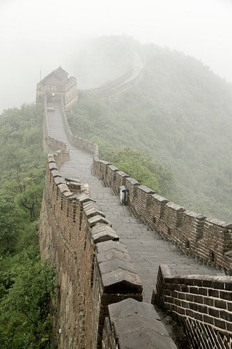 Chinese muur in de wolken