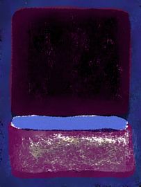Modern abstract expressionism. Dark wine red, purple, neon blue. by Dina Dankers